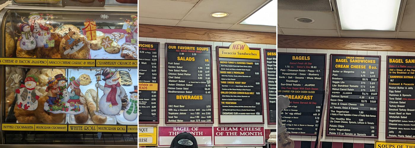 Chesapeake Bagel Bakery Menu