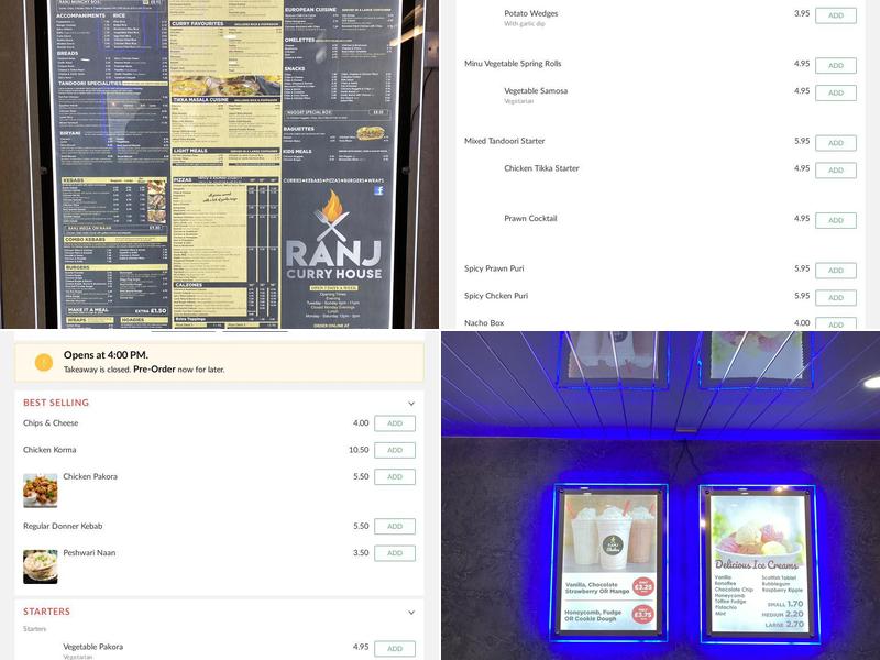 Ranj Curry House Menu