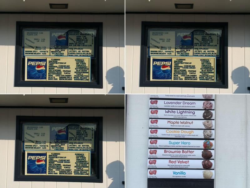 Nadine's Ice Cream Menu