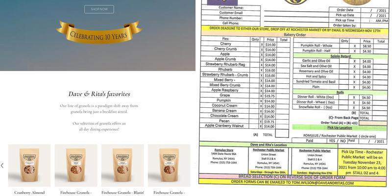 Dave & Rita's Farm Market & Bakery Menu