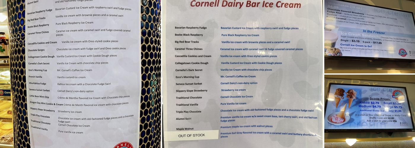 Cornell Dairy Bar Menu