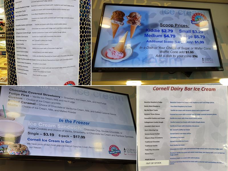 Cornell Dairy Bar Menu