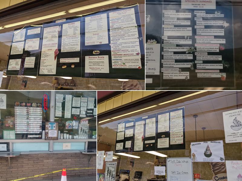 McClary's Ice Cream Stand Menu
