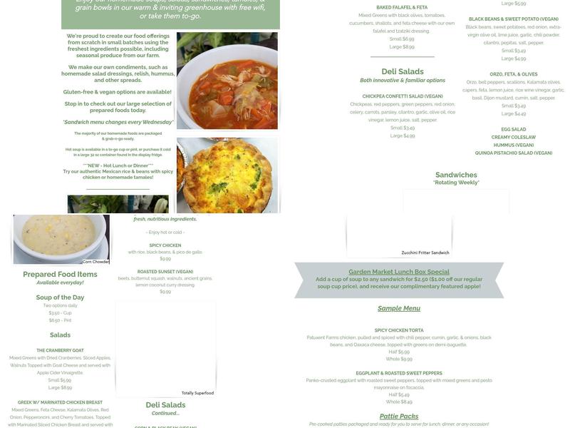 Samascott's Garden Market Menu