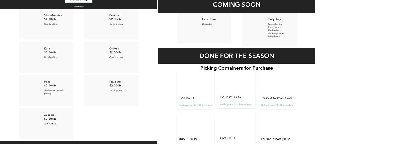 Samascott Orchards Menu