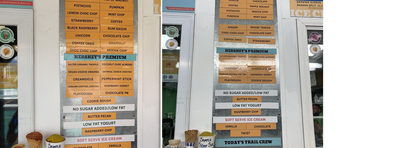 Trails End Ice Cream Shop - Streetside Menu