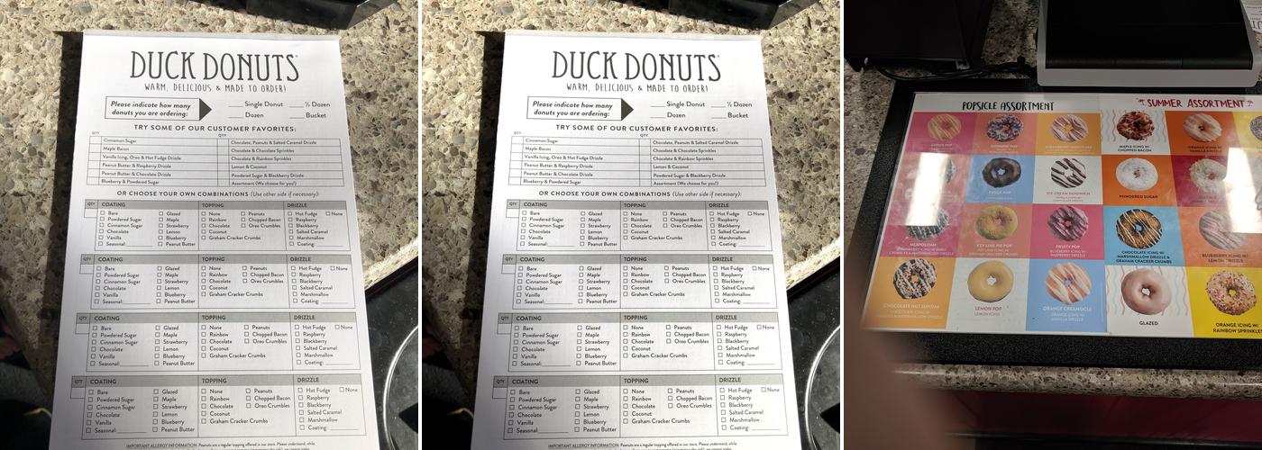 Duck Donuts Menu