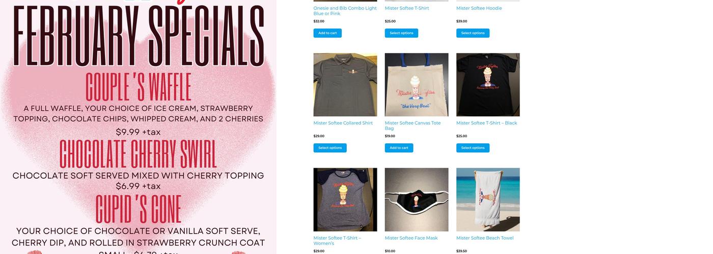 Mister Softee Ice Cream Menu