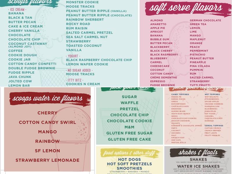Scoops Menu