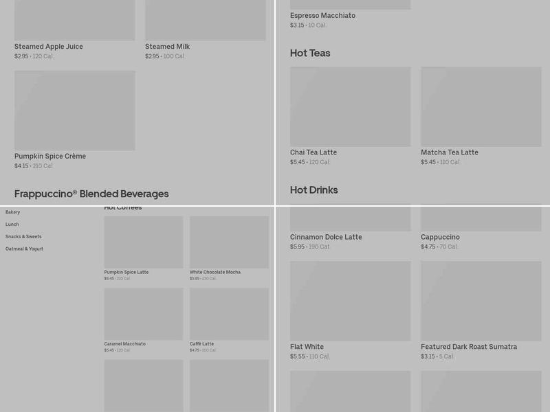 Starbucks Menu