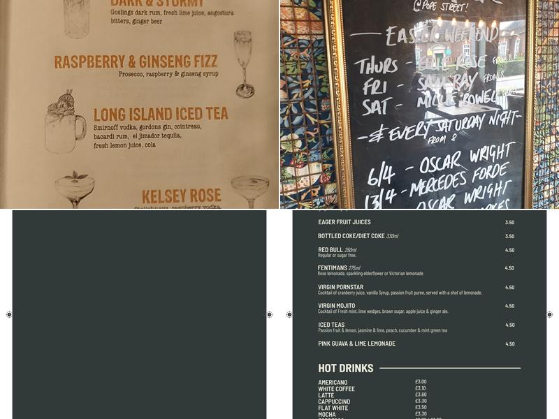 Pope Street Menu