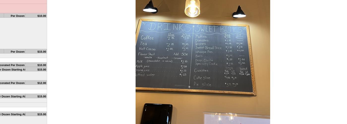 Missing Piece Bakery Menu