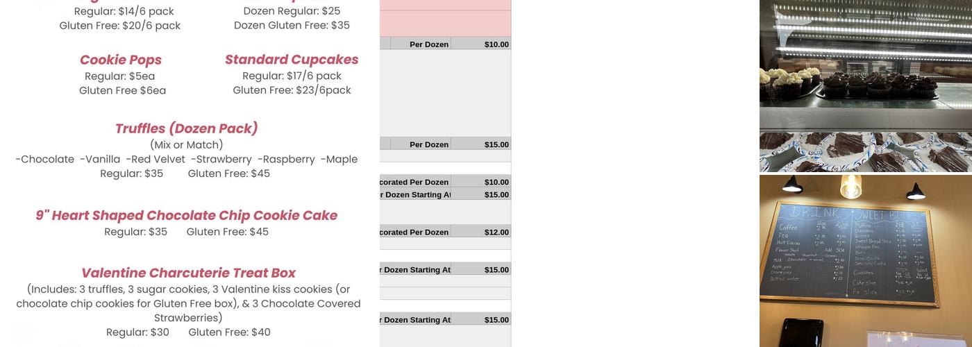 Missing Piece Bakery Menu