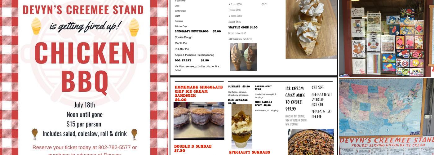 Devyns Creemee Stand Menu