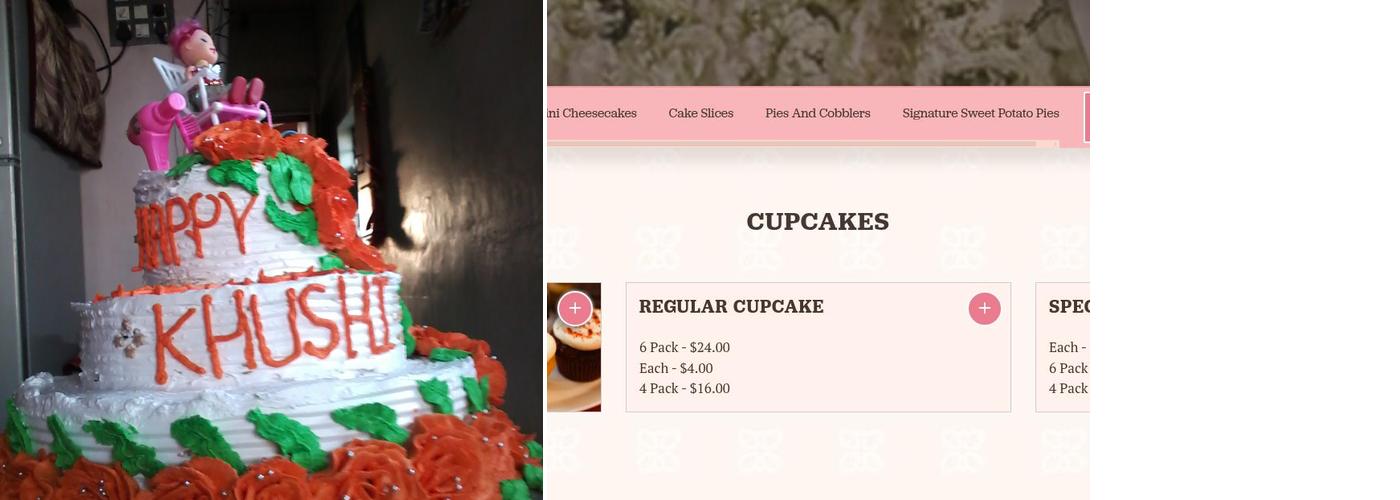 Make My Cake Menu