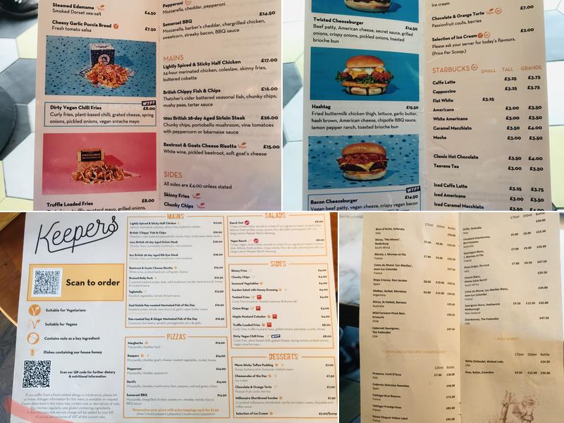 Keepers Kitchen & Bar Menu