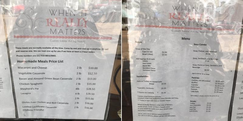 When It Really Matters Menu