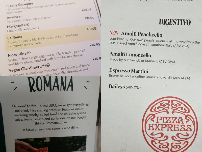 Pizza Express Menu