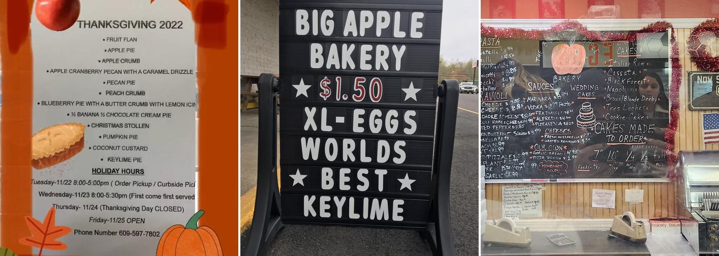 Big Apple Bakery Menu