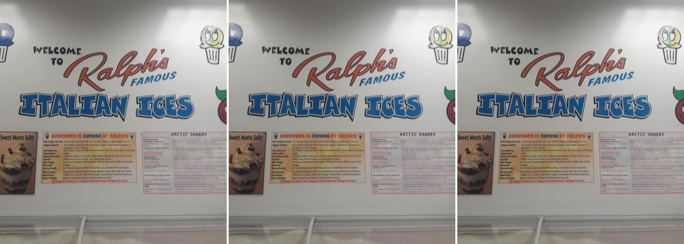Ralph's Italian Ice Menu