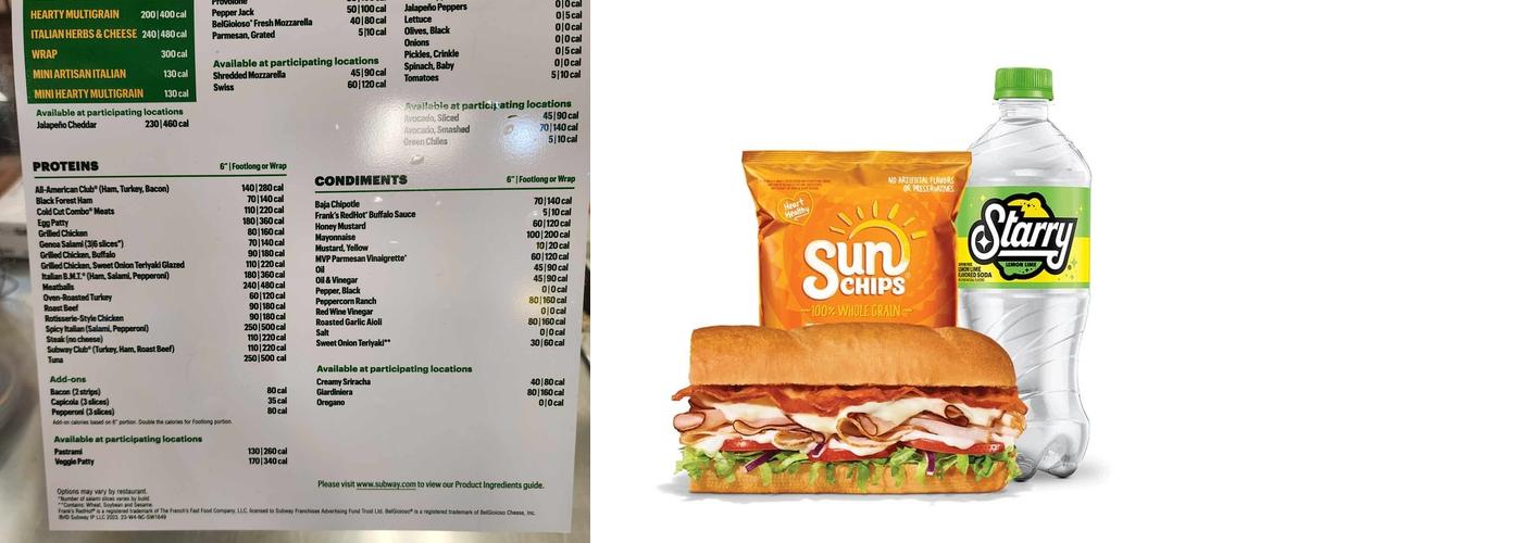 Subway Menu