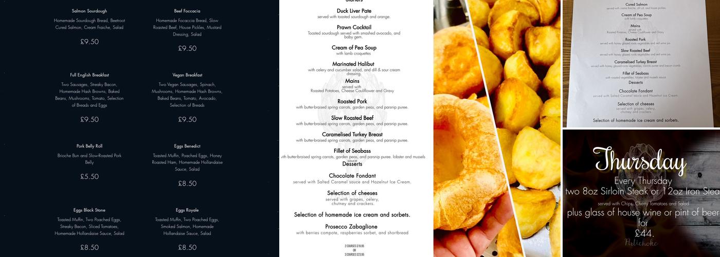 Artichoke Gastropub Menu