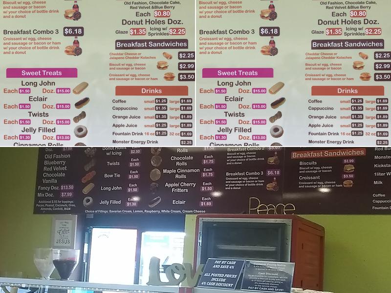 My Time Donuts Menu