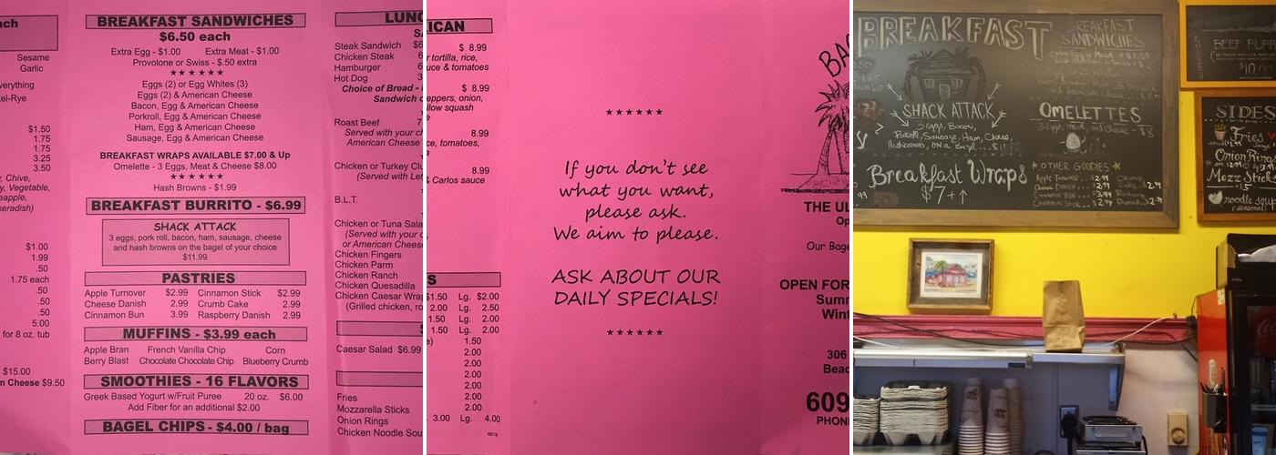 Bagel Shack Menu