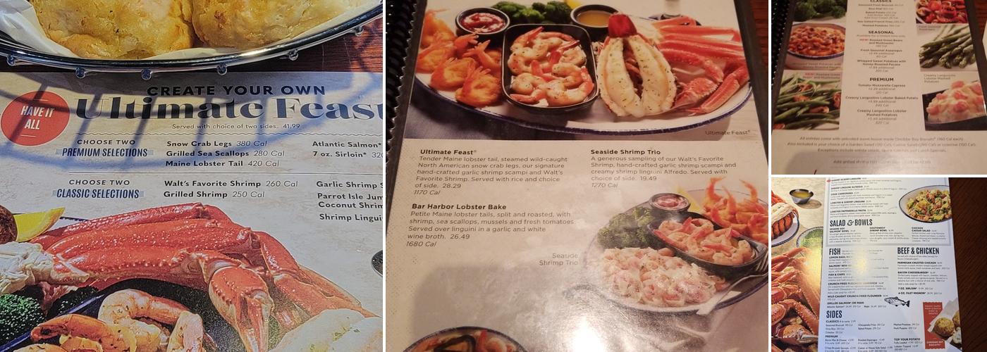 Red Lobster Menu