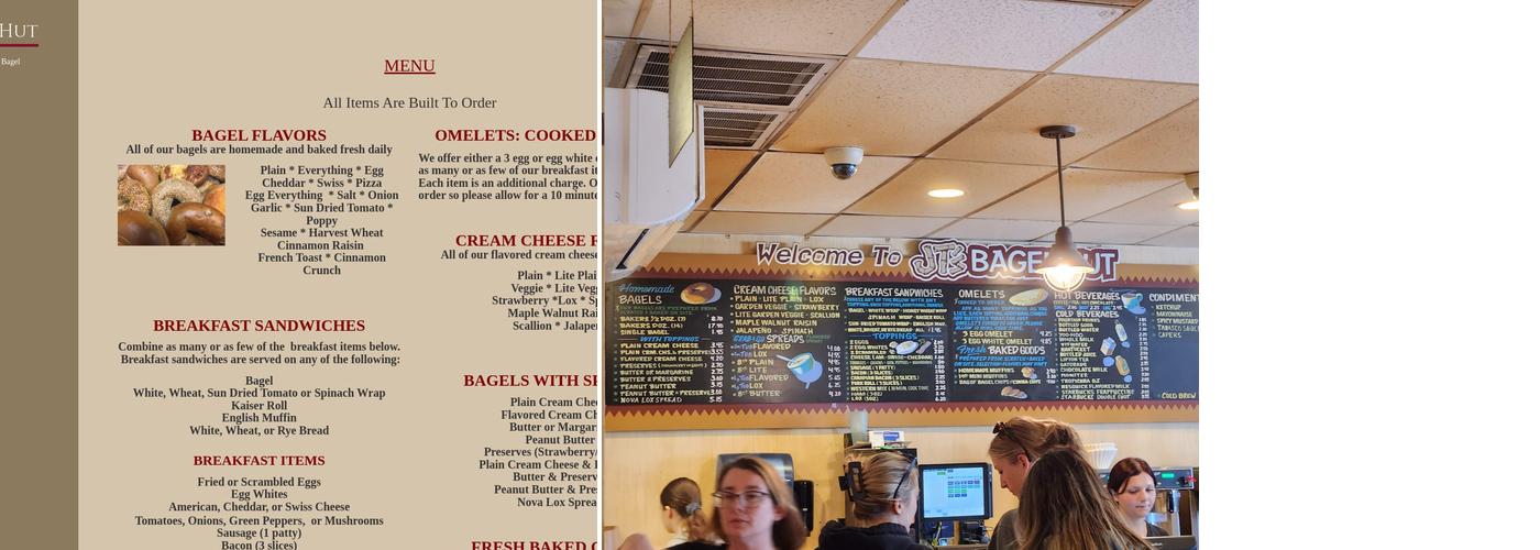 JT's Bagel Hut Menu