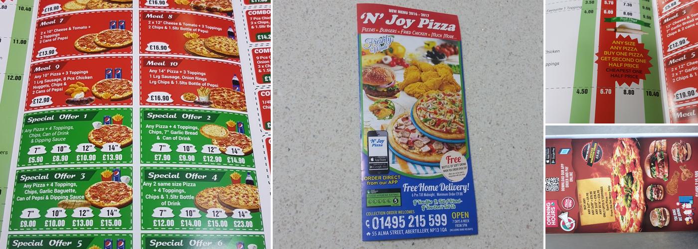 N Joy Pizza Menu