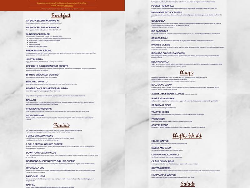 Three Girls Deli and Bakery Menu