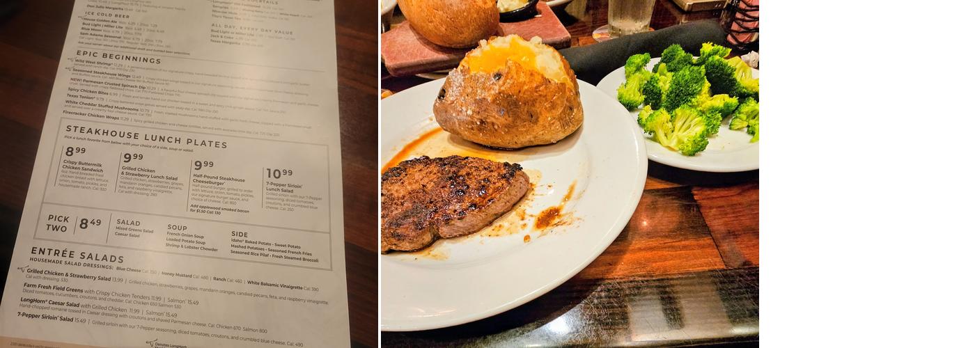 LongHorn Steakhouse Menu