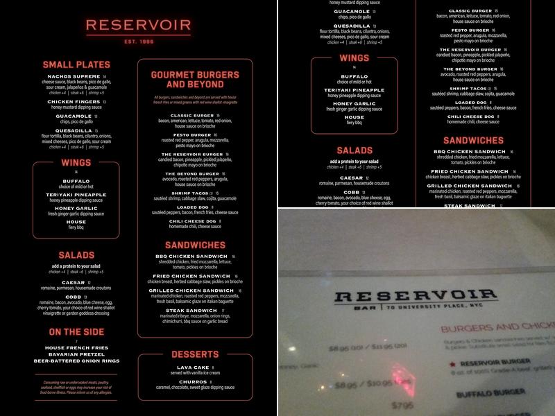 Reservoir Menu