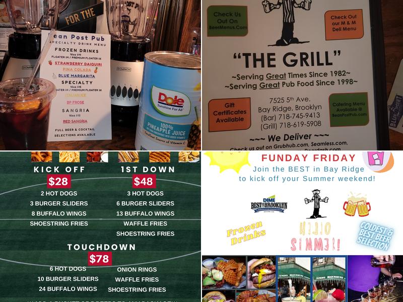 Bean Post Pub Menu