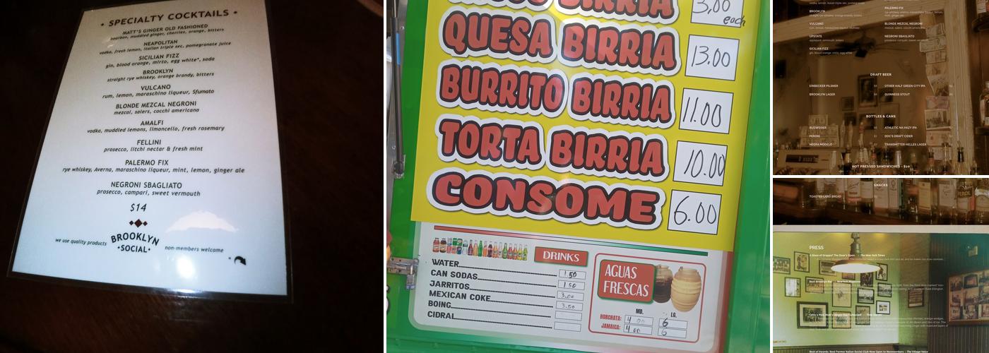Brooklyn Social Menu