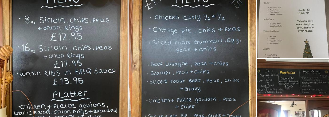 Travellers Rest Restaurant Menu