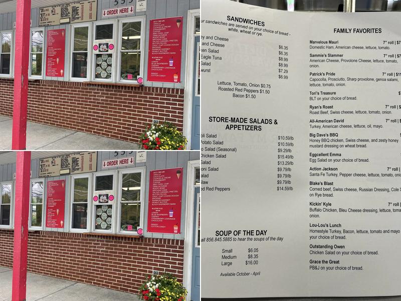 Red Eagle Produce & Ice Cream Menu