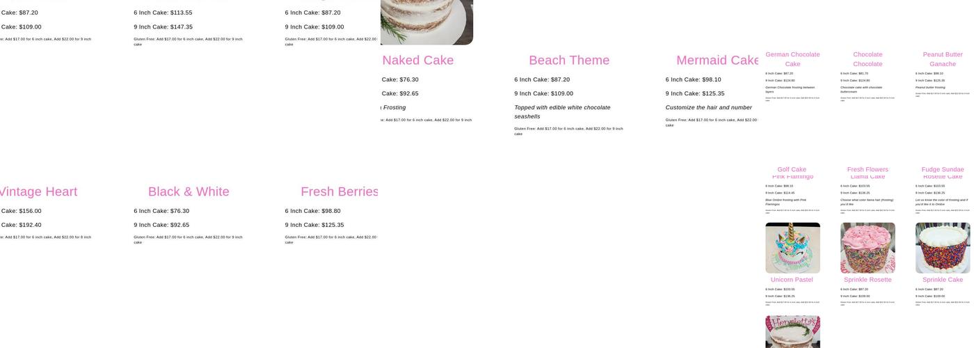Sweet Henrietta’s Treats and Coffee Menu