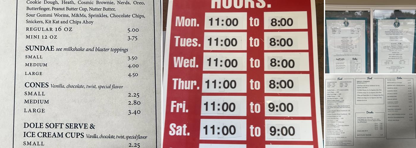 Davis Dairy Bar Menu