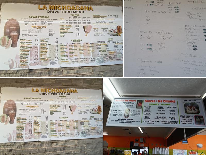 La Michoacana Menu