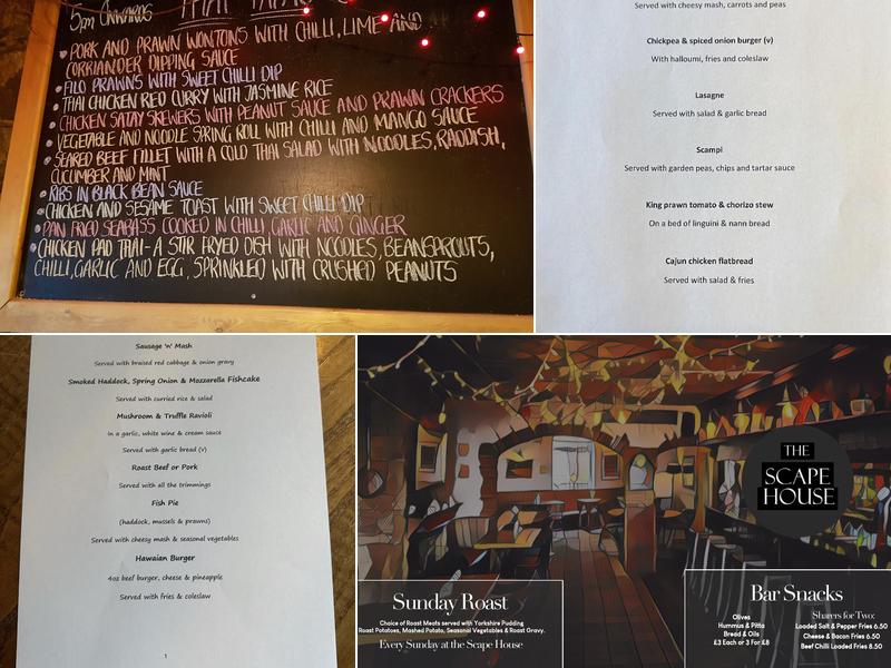 Scape House Inn Menu