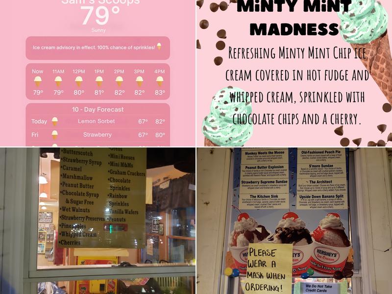 Sam’s Scoops Ice Cream Menu