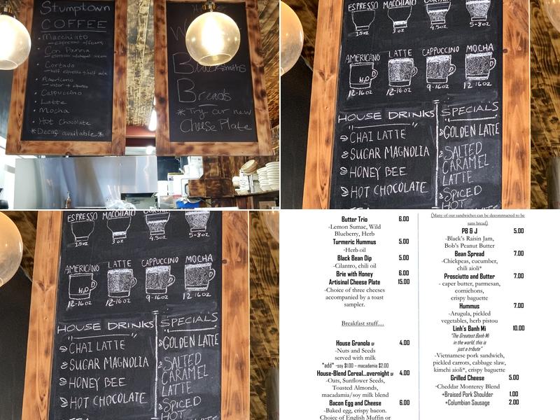 Blacksmith’s Breads Menu