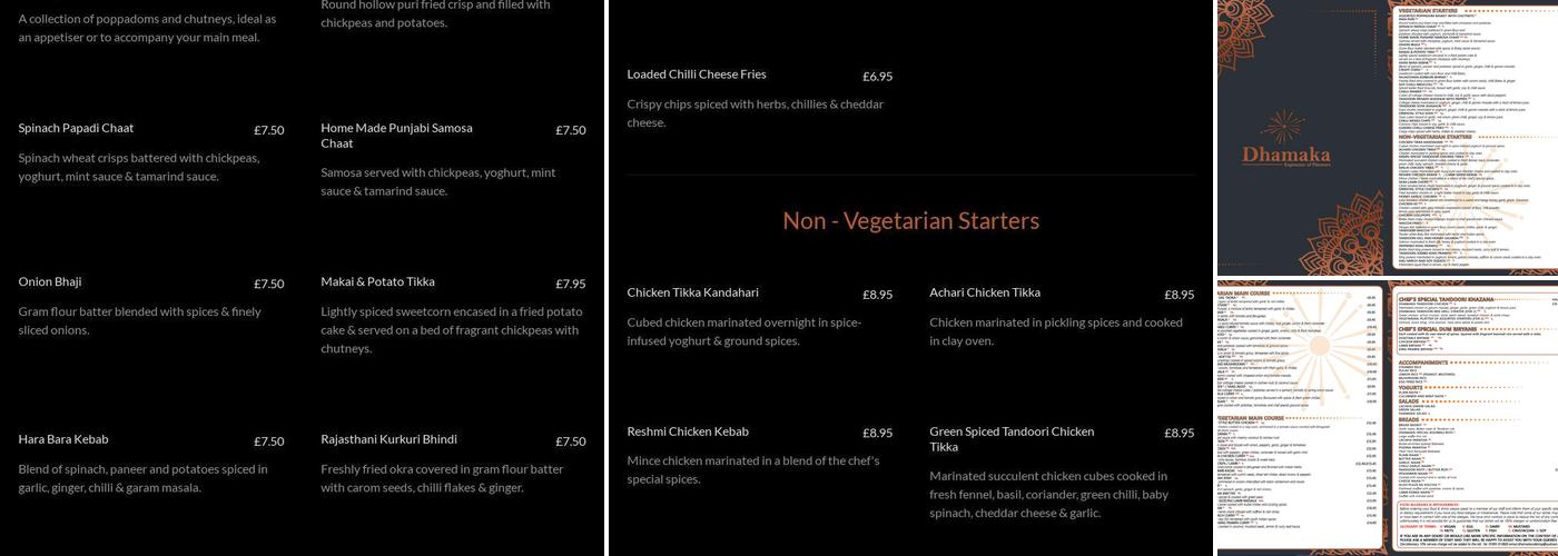 Dhamaka Restaurant Menu
