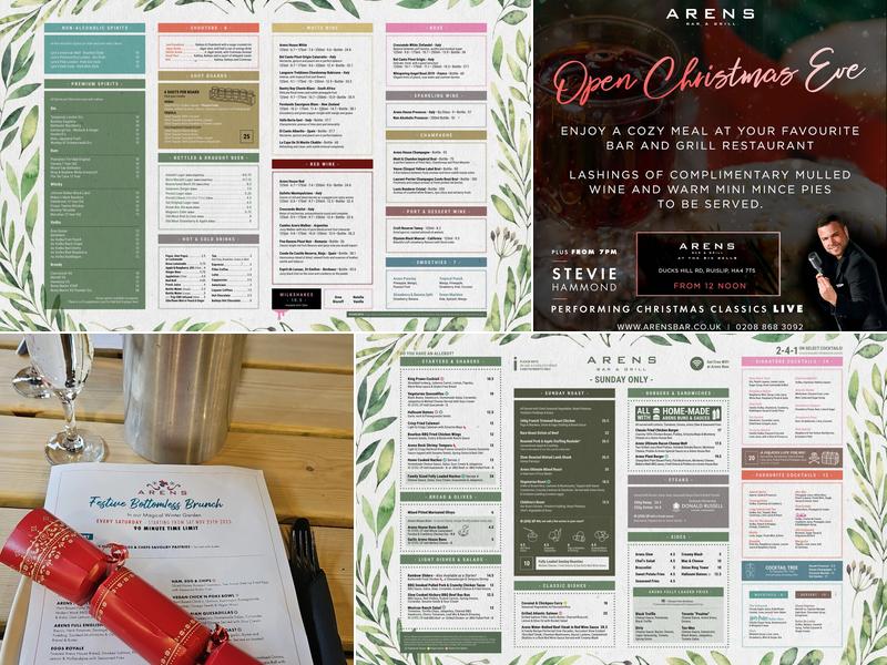 Arens Bar & Grill at The Six Bells Menu