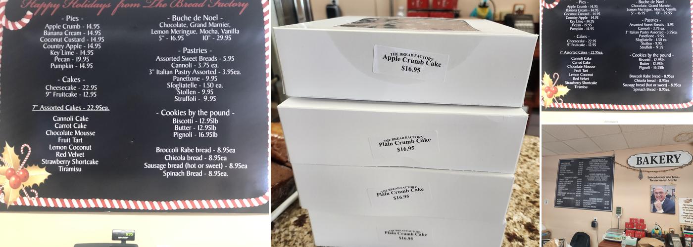 Bread Factory LLC Menu