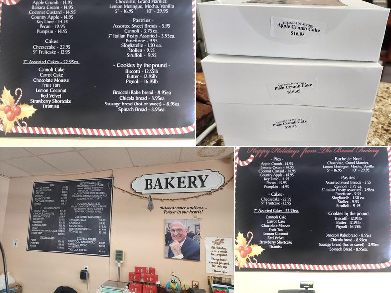 Bread Factory LLC Menu