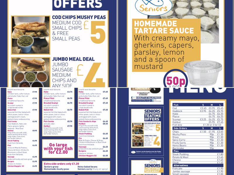 Seniors Bispham Menu