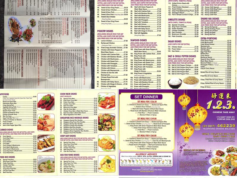 1.2.3 Chinese Takeaway Menu